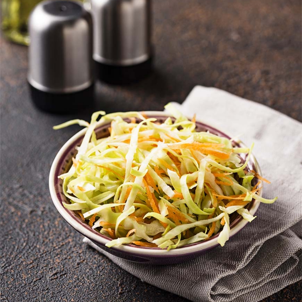 Coleslaw with cabbage, traditional American salad